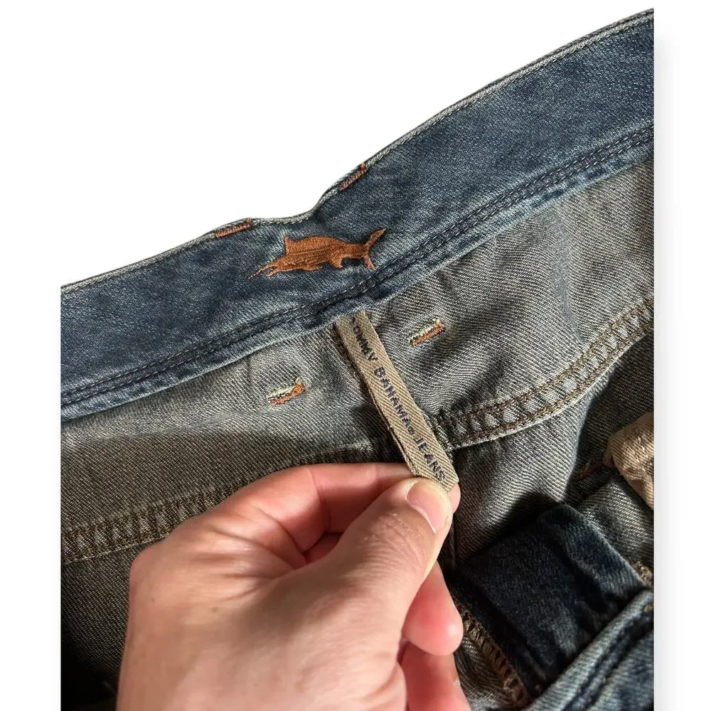 Tommy Bahama 36x32 Jeans Dark Wash Straight Denim Lyocell Blend Men M07 - Picture 2 of 6